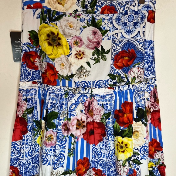 BOSTON PROPER bohemian tiered patchwork maxi skirt - Picture 7 of 12